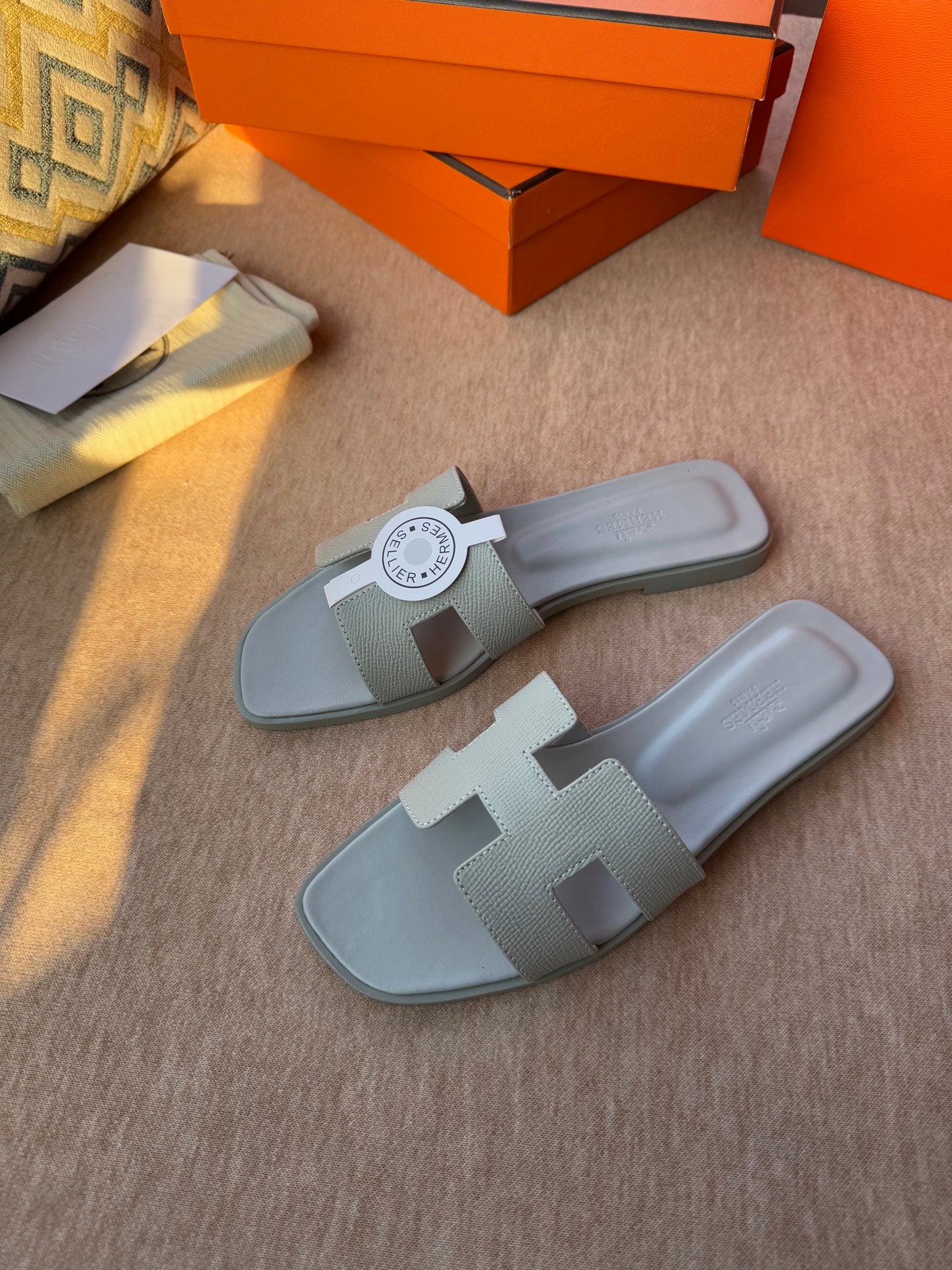 0RAN SANDALS IN WARM GRAY CALFSKIN、mysite、Cacoeks