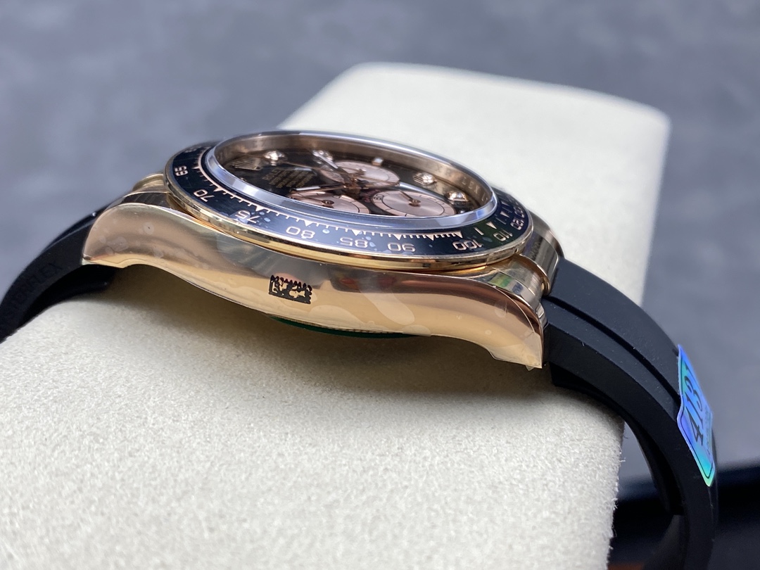Rolex Daytona Everose Rubber 126515LN 0004 Black Dial Diamond Watch 2025-fasswatch