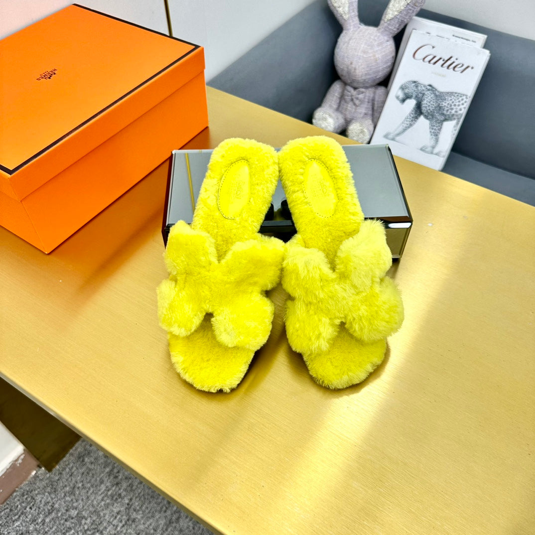 0RAN SHEARLING SANDALS SUNSHINE YELLOW、mysite、Cacoeks