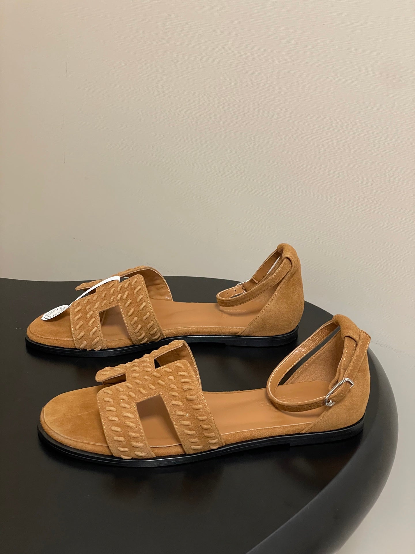 HM 25S SANTORINI SANDAL IN BROWN SUEDE AND LAMBSKIN、mysite、Cacoeks