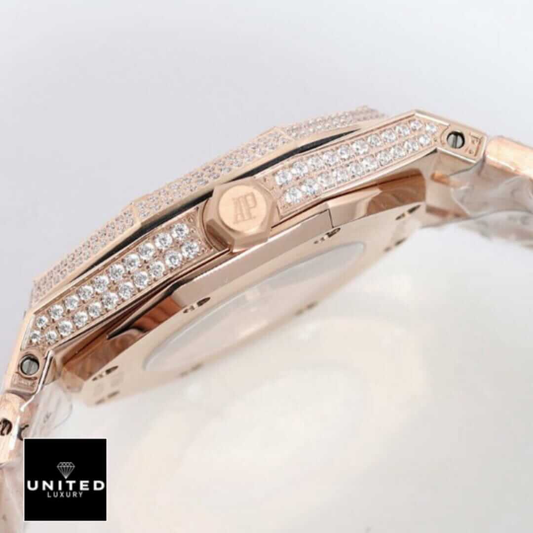 Audemars Piguet Royal Oak AP160SF296 "Iced Out Rose Gold" Top Grade Replica Yeni Proje 3 27