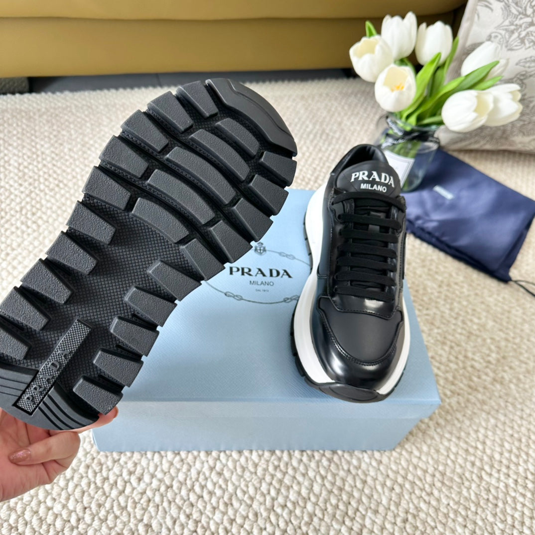 PRA BLACK THICK SOLE SNEAKER BLACK CALFSKIN、mysite、Cacoeks