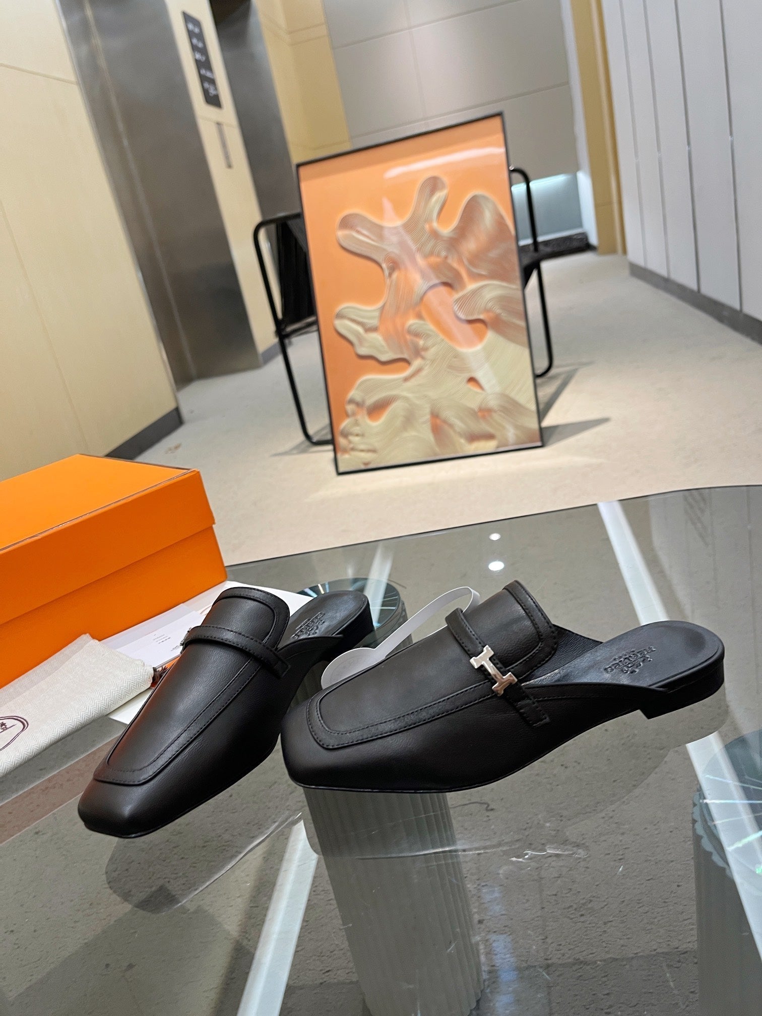 GROUPIE MULE BLACK LAMBSKIN、mysite、Cacoeks