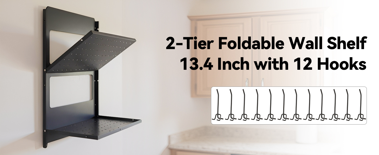 Folding Metal Shelf Wall Mounted