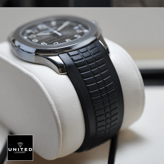 Patek Philippe Rubber Strap Replica 8 Patek Philippe Geneve Black Dial Black Rubber Bracelet Replica in the box