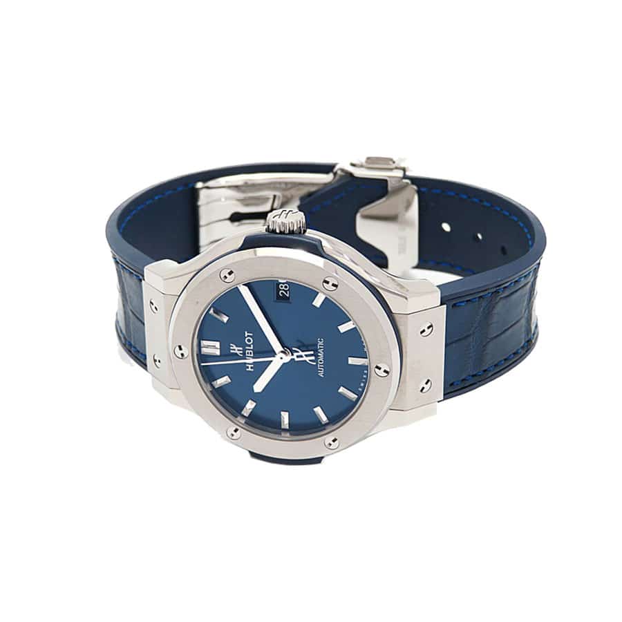 hublot classic fusion automatic blue sunray dial titanium 565 nx 7170 lr replica2