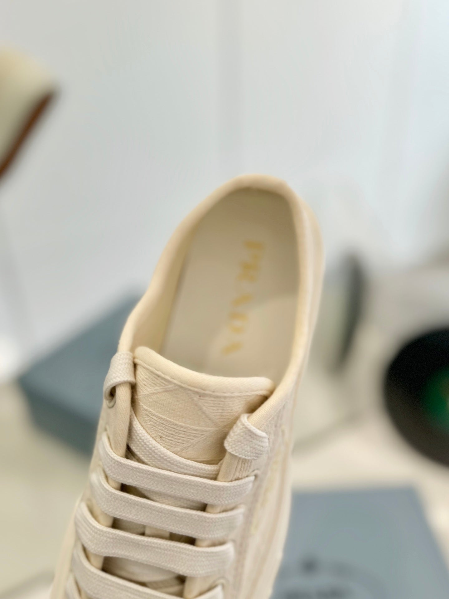 PRA PRINTED COTTON SNEAKERS BEIGE CANVAS、mysite、Cacoeks