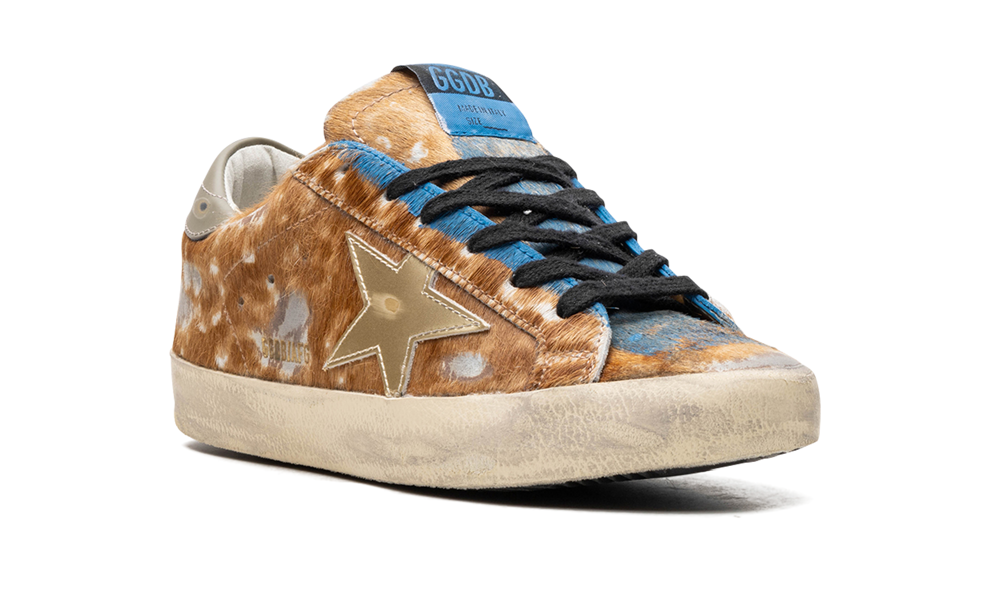 SUPER-STAR LEOPARD HORSY UPPER PAINTED NABUK TOE MIRROR STAR SHINY HEEL "LEO HAZELNUT LIGHT GREY GOLD GREY BLUE"、mysite、Cacoeks