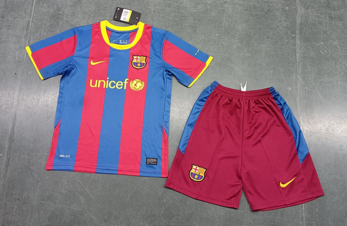 10/11 Retro Barcelona Home Football Shirt Kids Size Suit-mysite Custom Football Kit- Nextkits