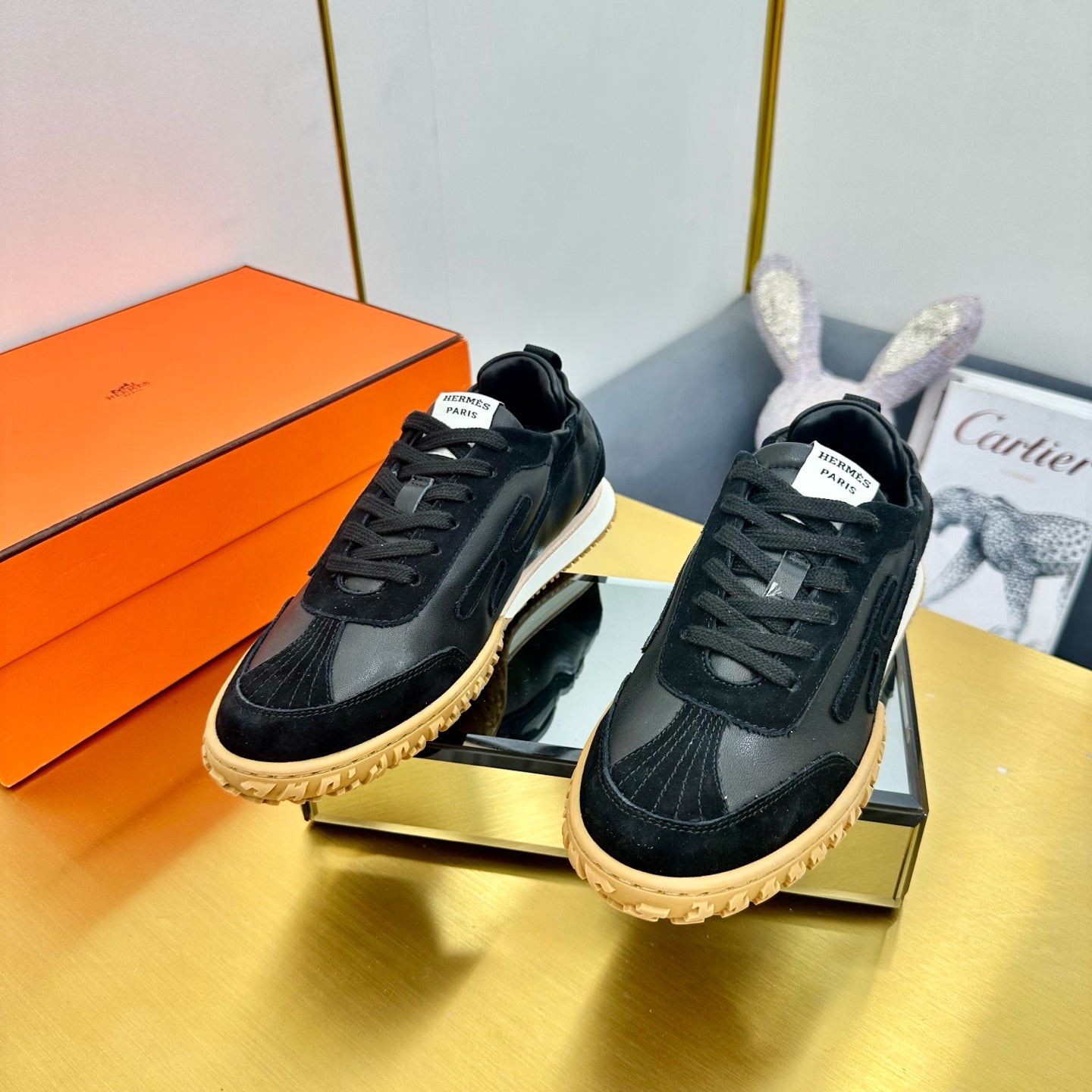 JET SNEAKER IN BLACK CALFSKIN AND SUEDE、mysite、Cacoeks