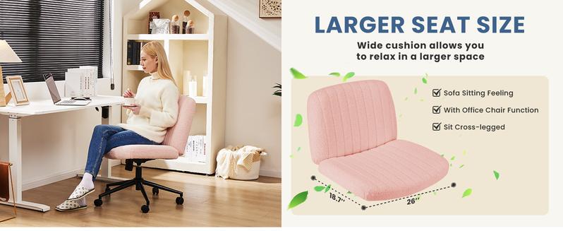 Product Introduction of 【Star Furniture】Height Adjustable Criss Cross Chair with No Wheels / with Wheels- Office Wide Swivel Home Office Desk Chairs Reading Chair 3
