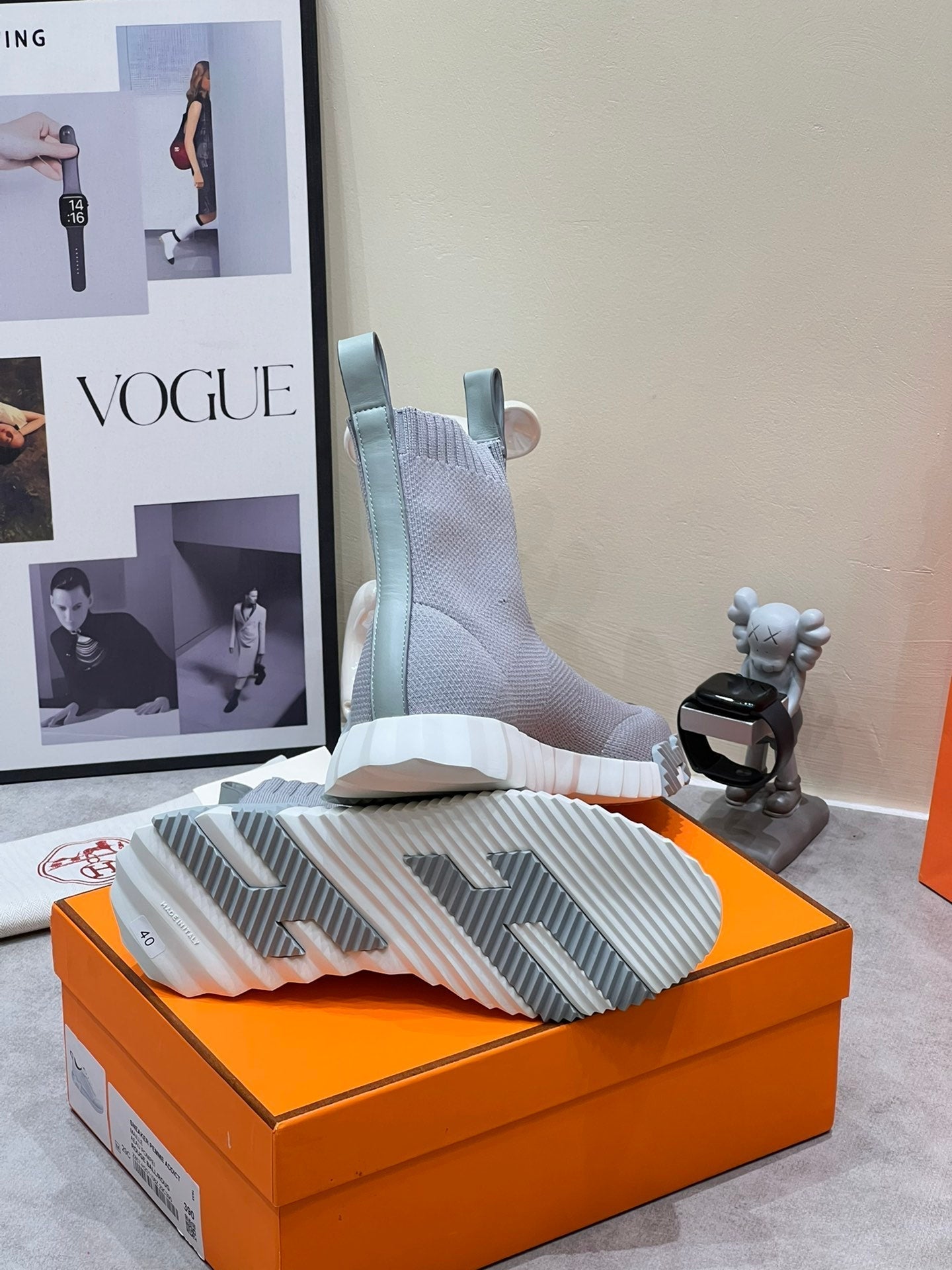 H FUN CLASSIC SNEAKER STYLISH LIGHT GRAY FABRIC、mysite、Cacoeks