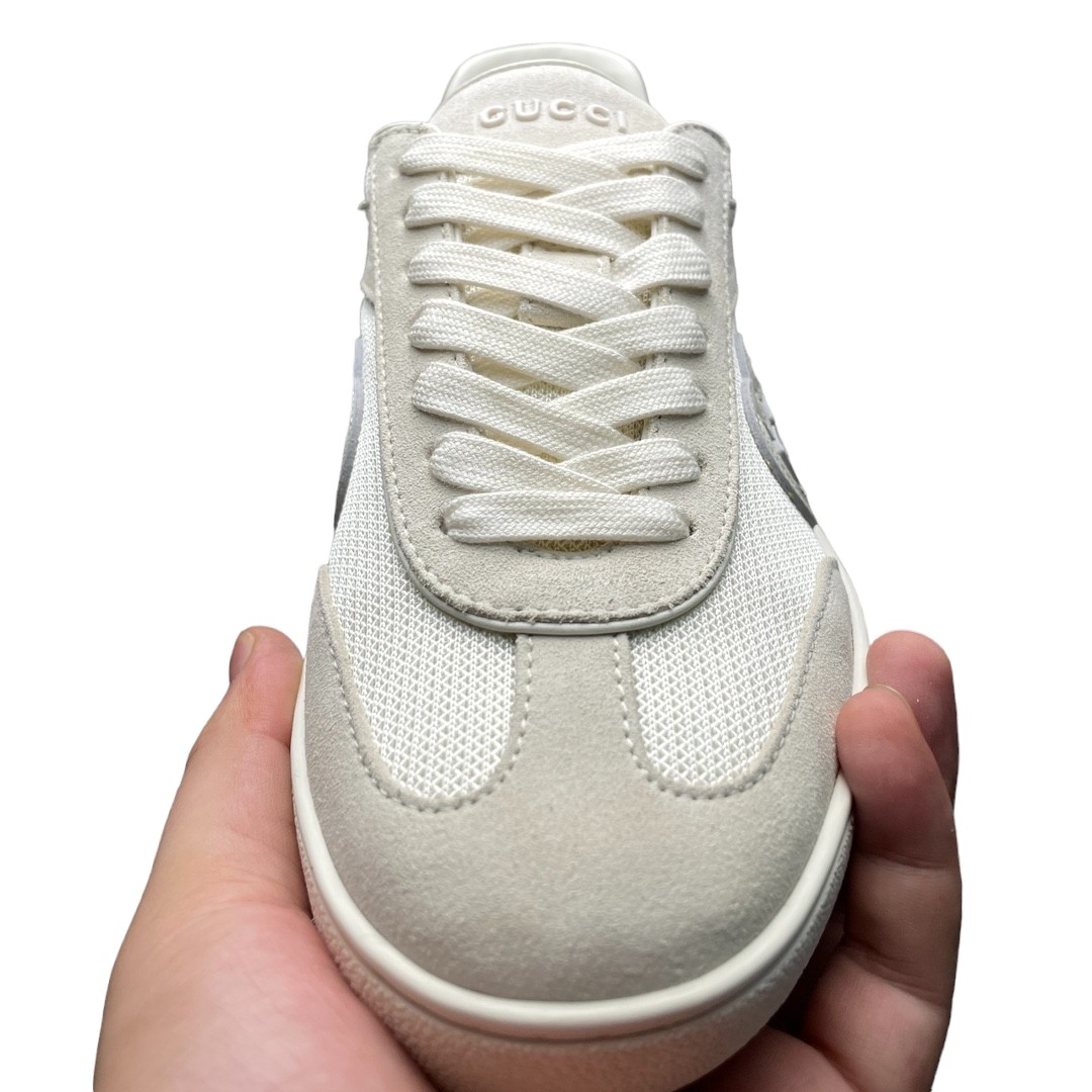 Gucci Interlocking G Sneaker in White Suede、mysite、Cacoeks