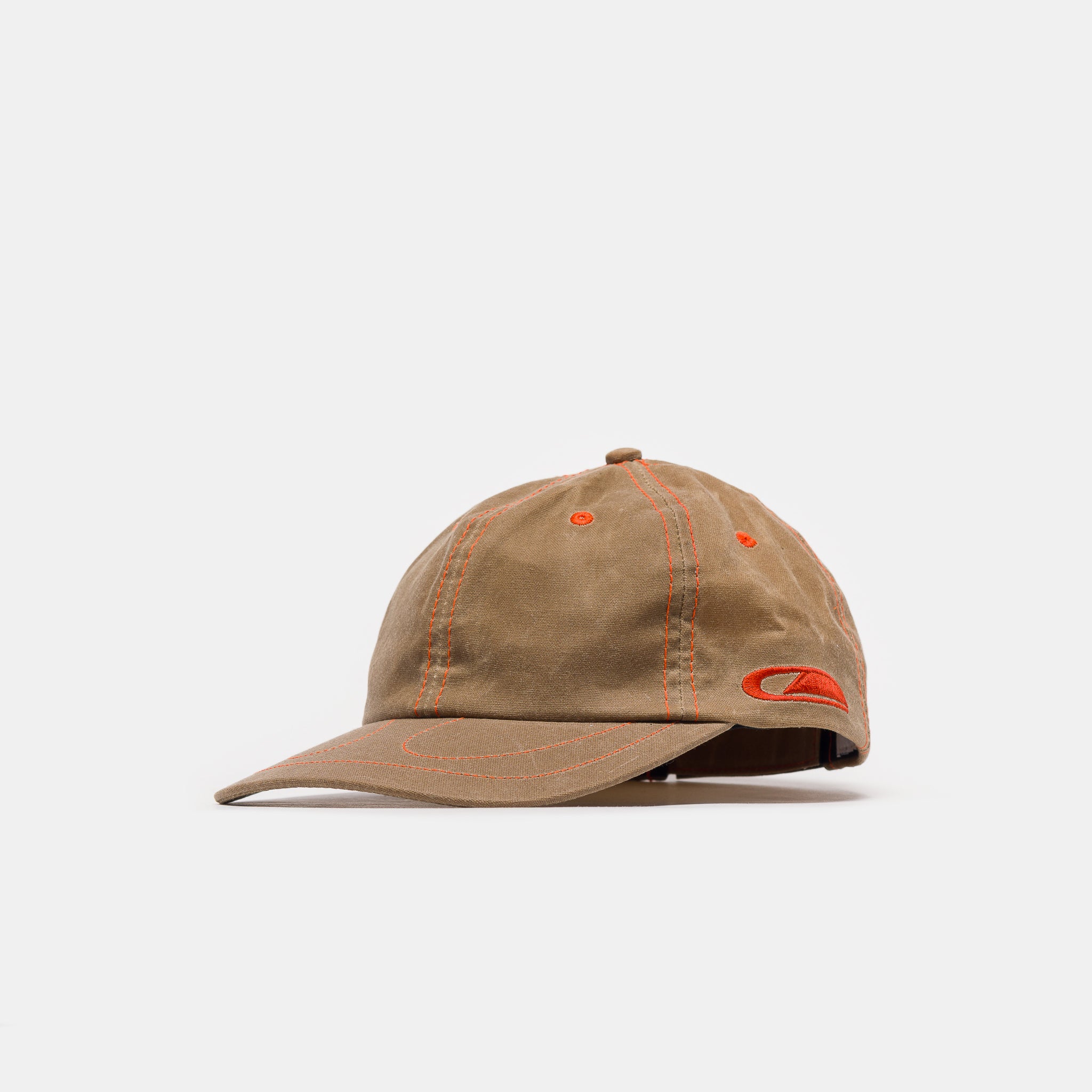 Horseshoe 6 Panel Wax Canvas Hat in Tan/Torch