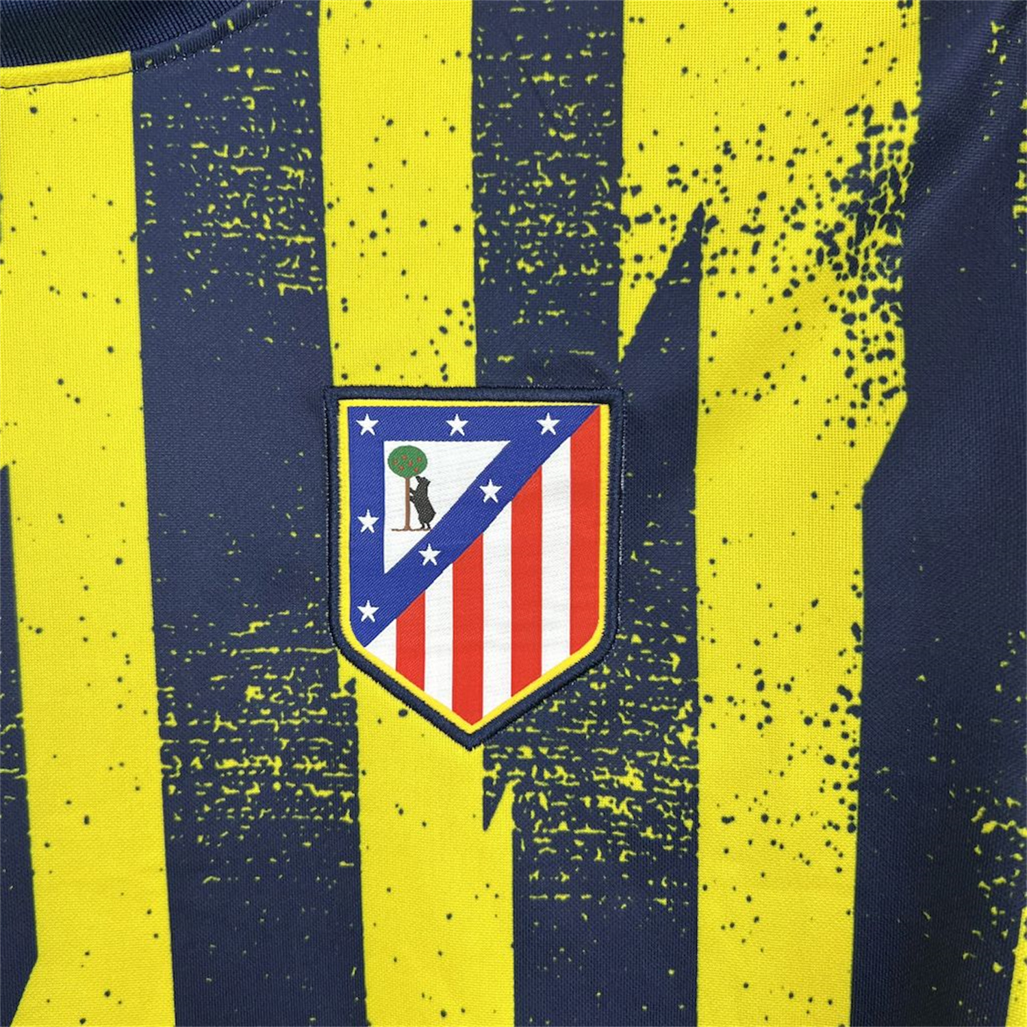 UltraTrikot-Atletico Madrid 25-26 Yellow Blue Stripes Pre-Match Training Long Sleeves Jersey - Fans Version