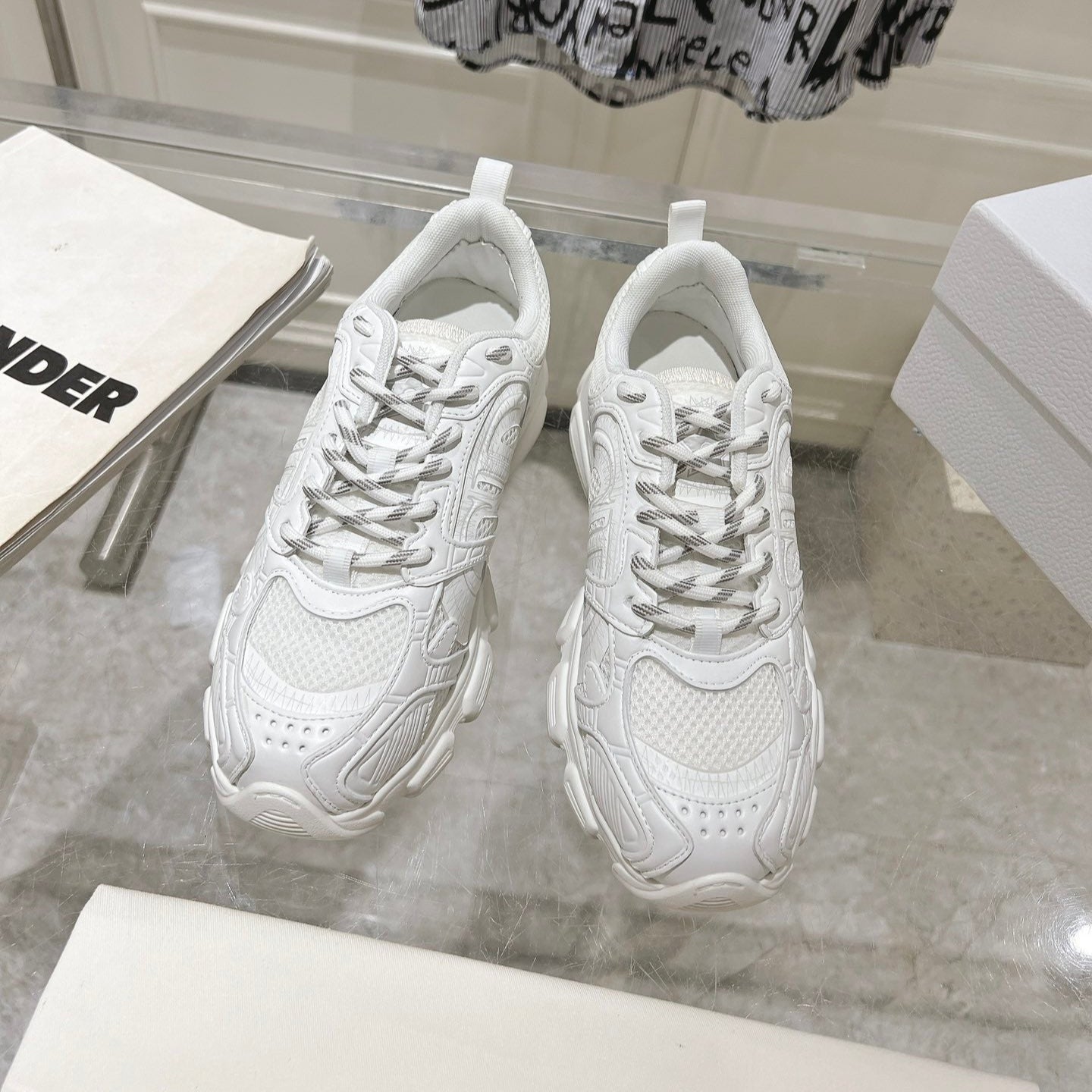DIOR 25S CHRONO SNEAKER 45MM IN MESH WITH WHITE CALFSKIN、mysite、Cacoeks