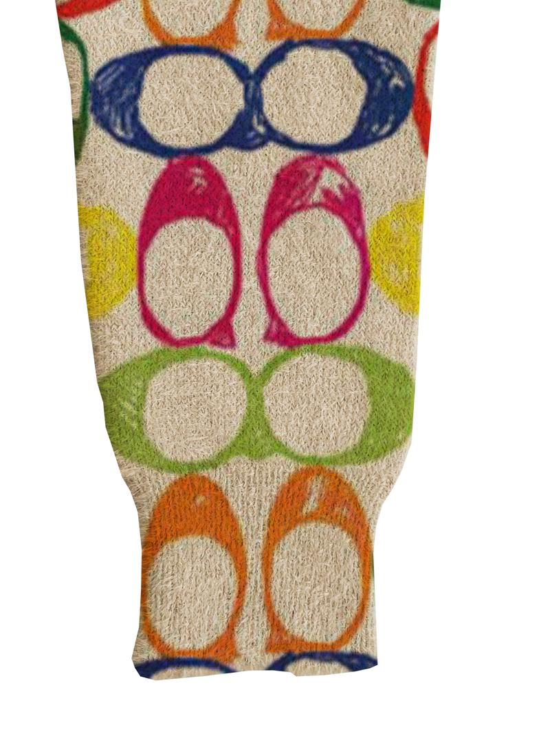 Women's Colorful Geometric Pattern Stand Collar Sweater, Fall Winter Casual Long Sleeve Knitwear, Comfortable Warm Daily Wear