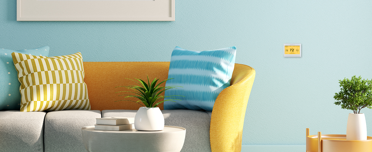 RTH9600WF on wall with sofa