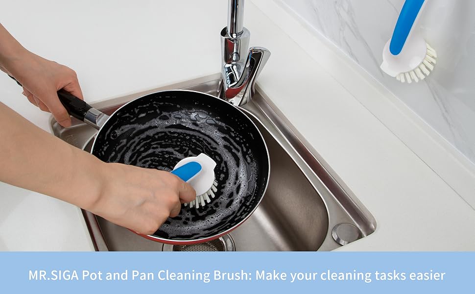 MR.SIGA Pot and Pan Cleaning Brush - Pack of 2