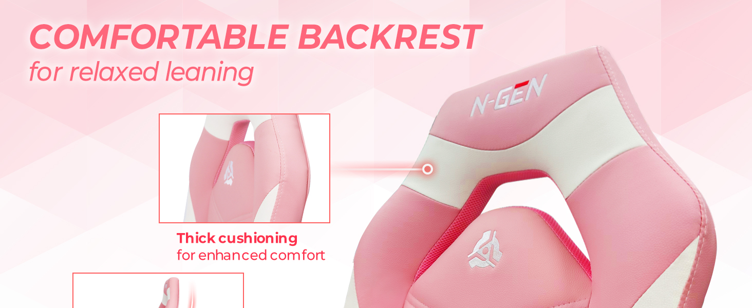 Relaxing chair with comfortable backrest for enhanced leaning