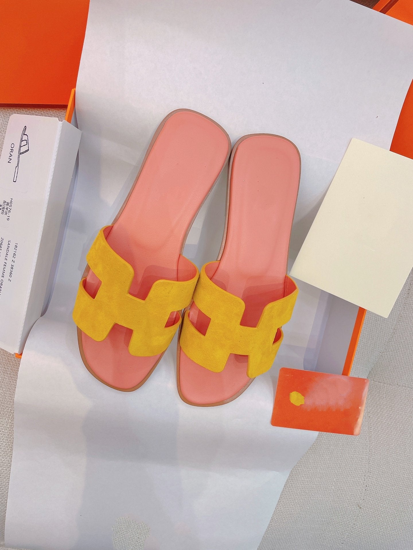 0ran Sandal Light Pink/Yellow Suede、mysite、Cacoeks