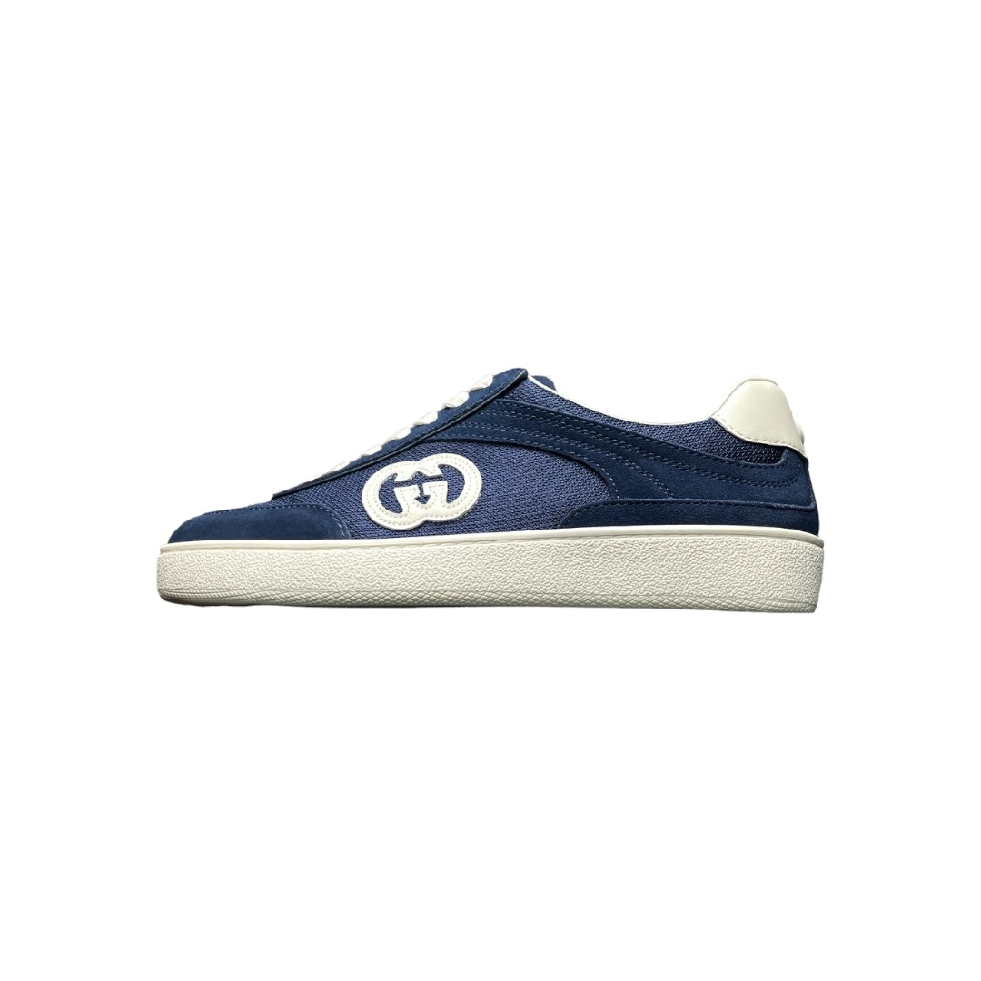 Gucci Interlocking G Sneaker in Blue Suede、mysite、Cacoeks