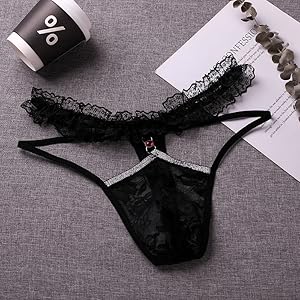 Mens Lace Frilly Sissy Panties