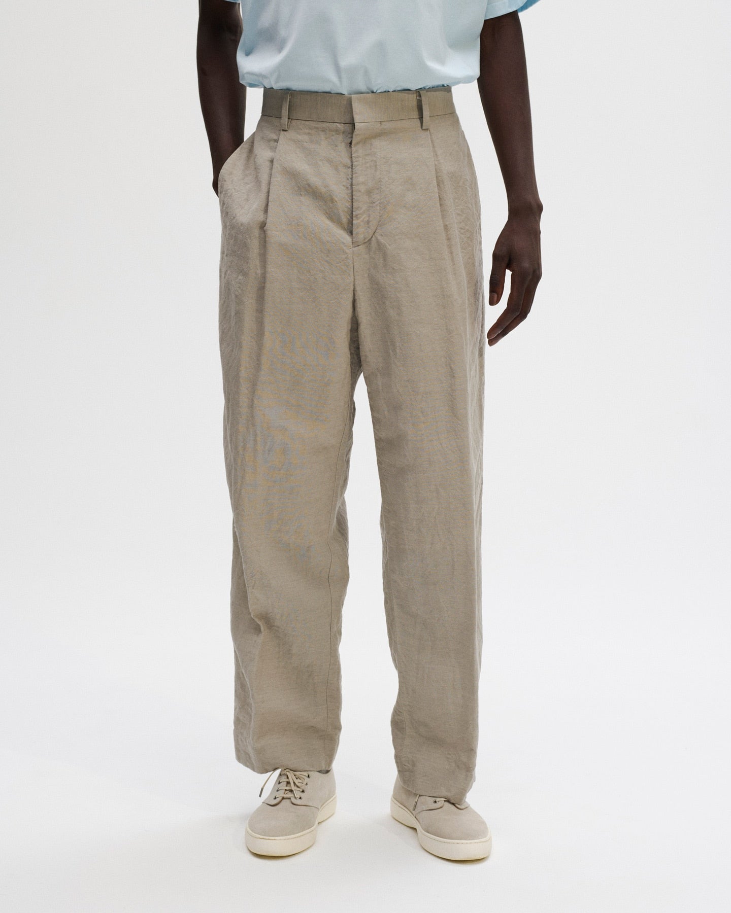 SOPHNET. 25S/S LINEN WOOL 1TUCK SLACKS  SOPH-250022 
