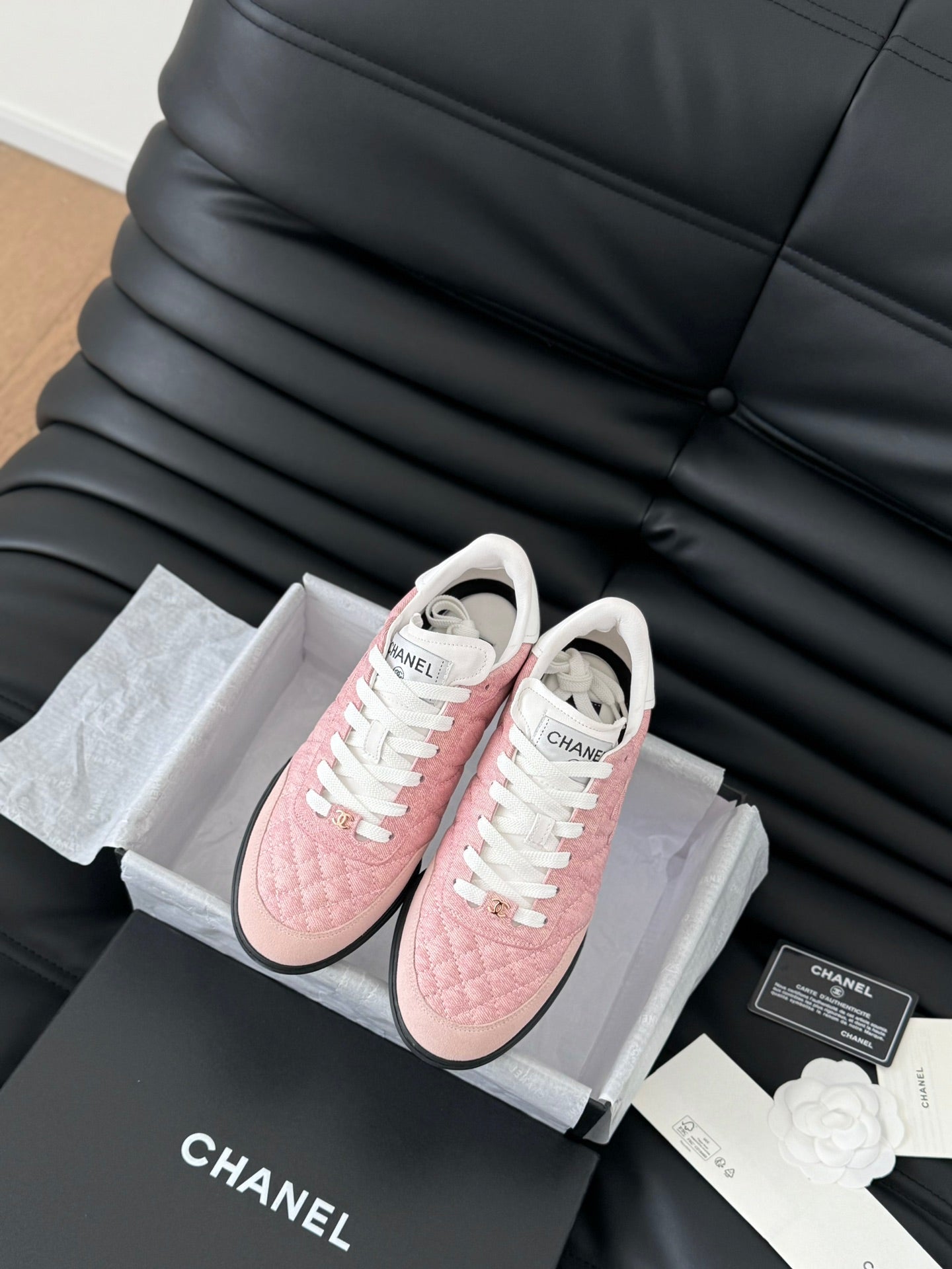 CC SNEAKER IN LIGHT PINK MIX WHITE EMBROIDERED LAMBSKIN、mysite、Cacoeks