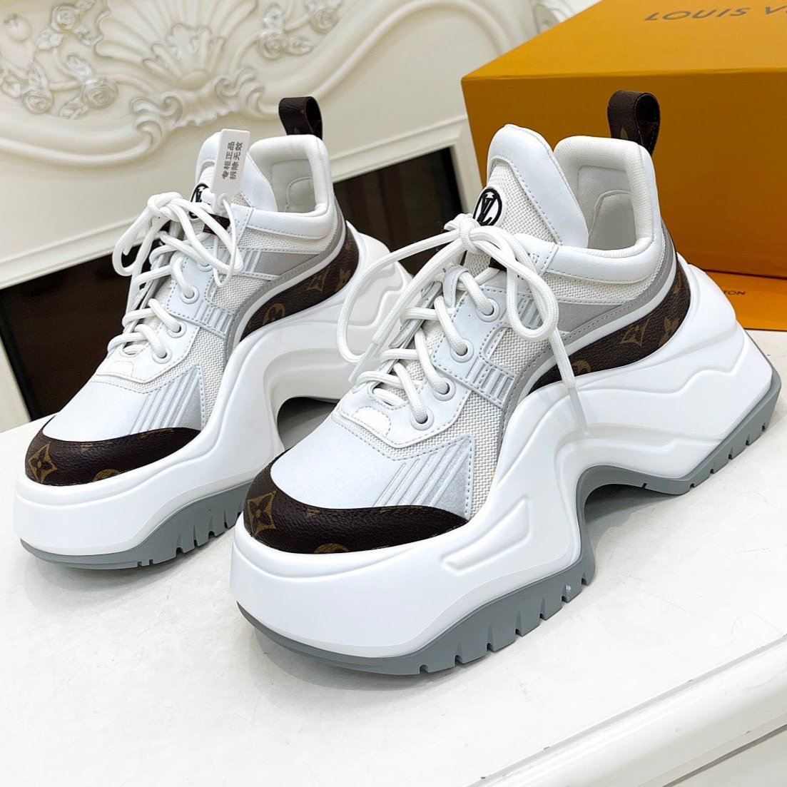 LV ARCHLIGHT 2.0 PLATFORM SNEAKER IN WHITE MIX BROWN MIX OF MATERIALS、mysite、Cacoeks