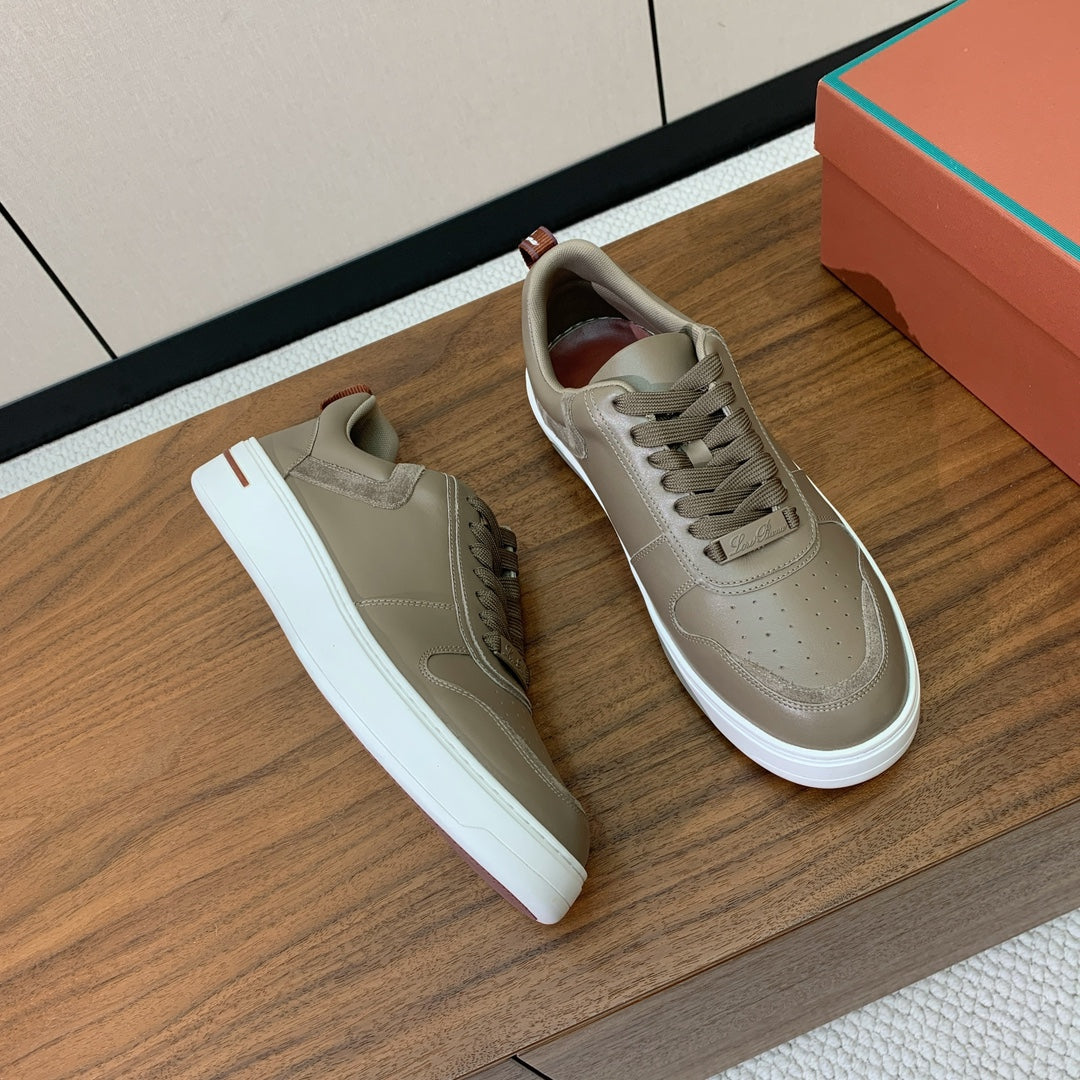 LP SNEAKERS IN STONE BROWN CALFSKIN WHITE SOLE、mysite、Cacoeks