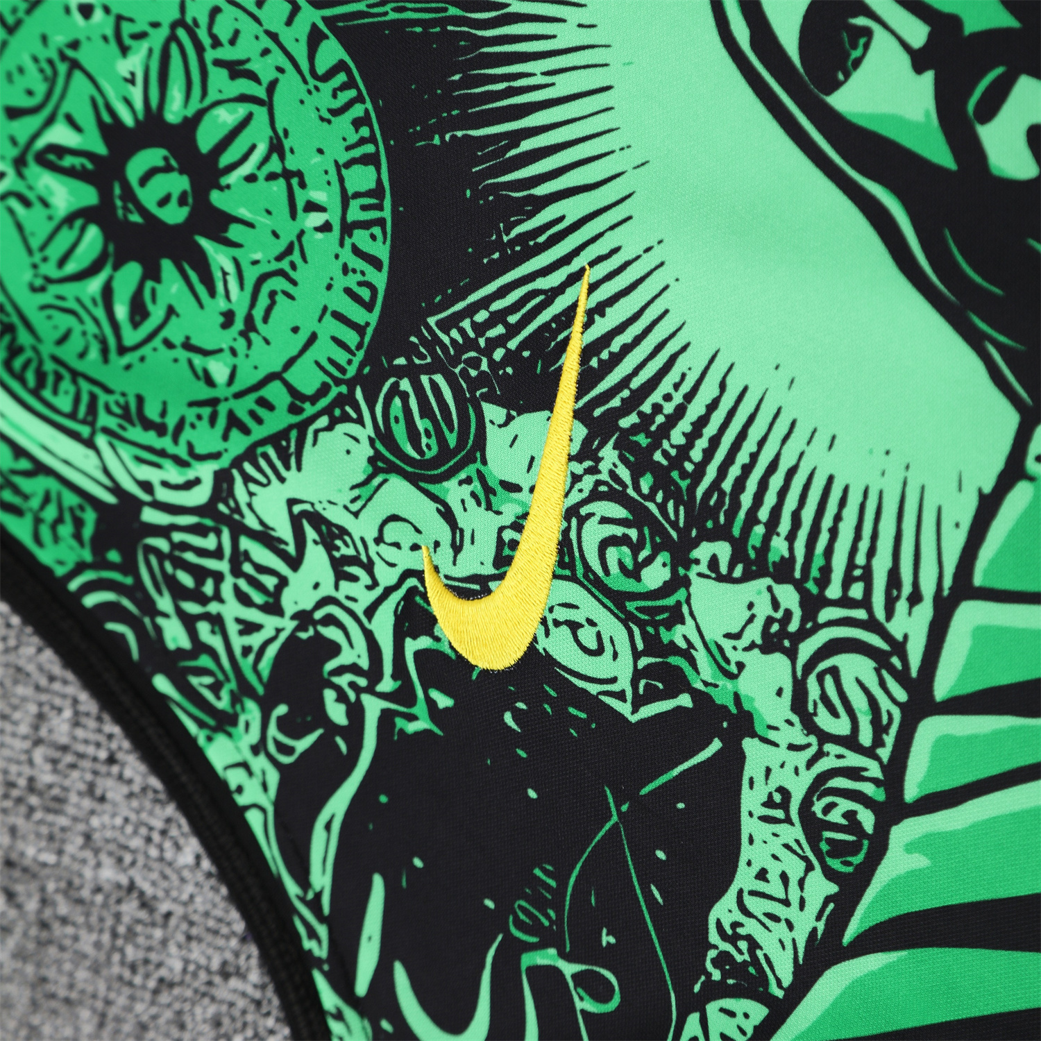 UltraTrikot-Brazil 25-26 Green Jesus Statue Vest Training Set - Green Vest & Black Shorts