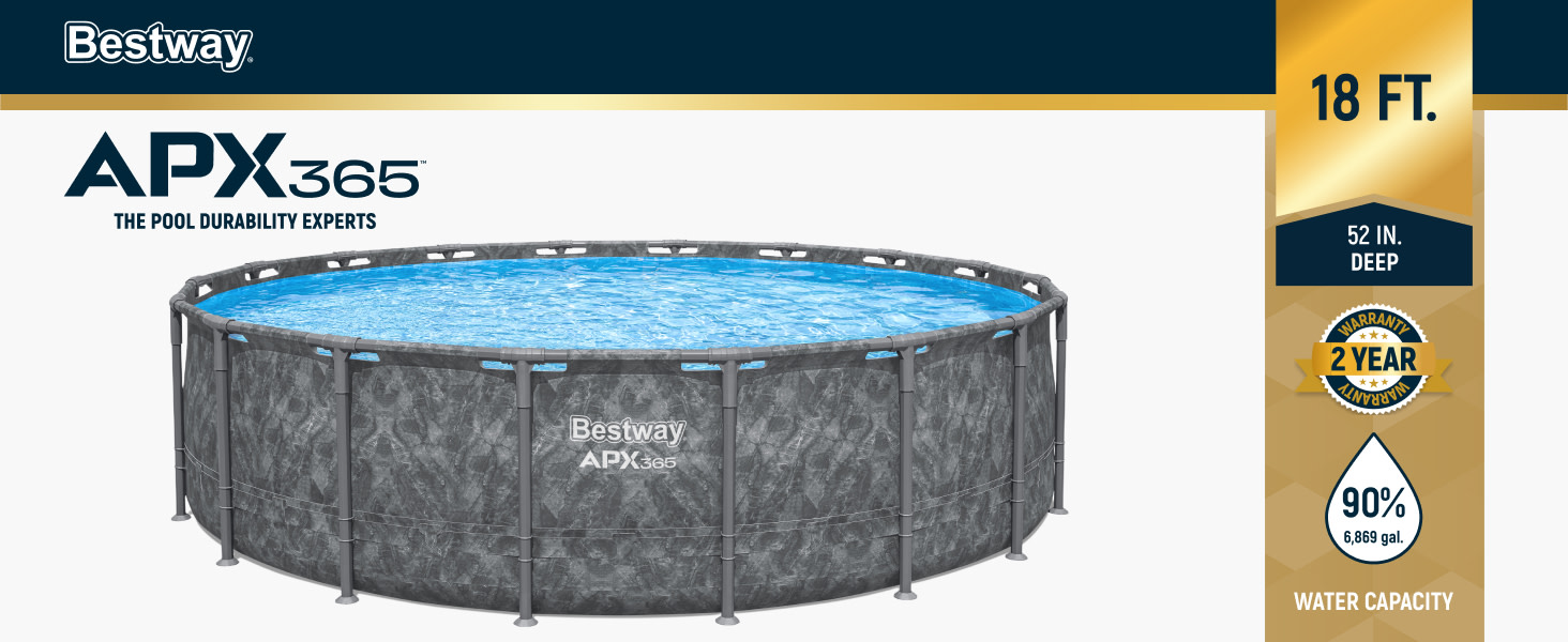 Bestway APX 365 Rectangle Above Ground Pool Set Header