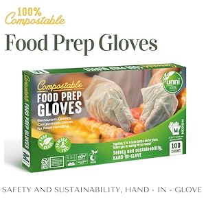 UNNI 100% Compostable Food Prep Gloves