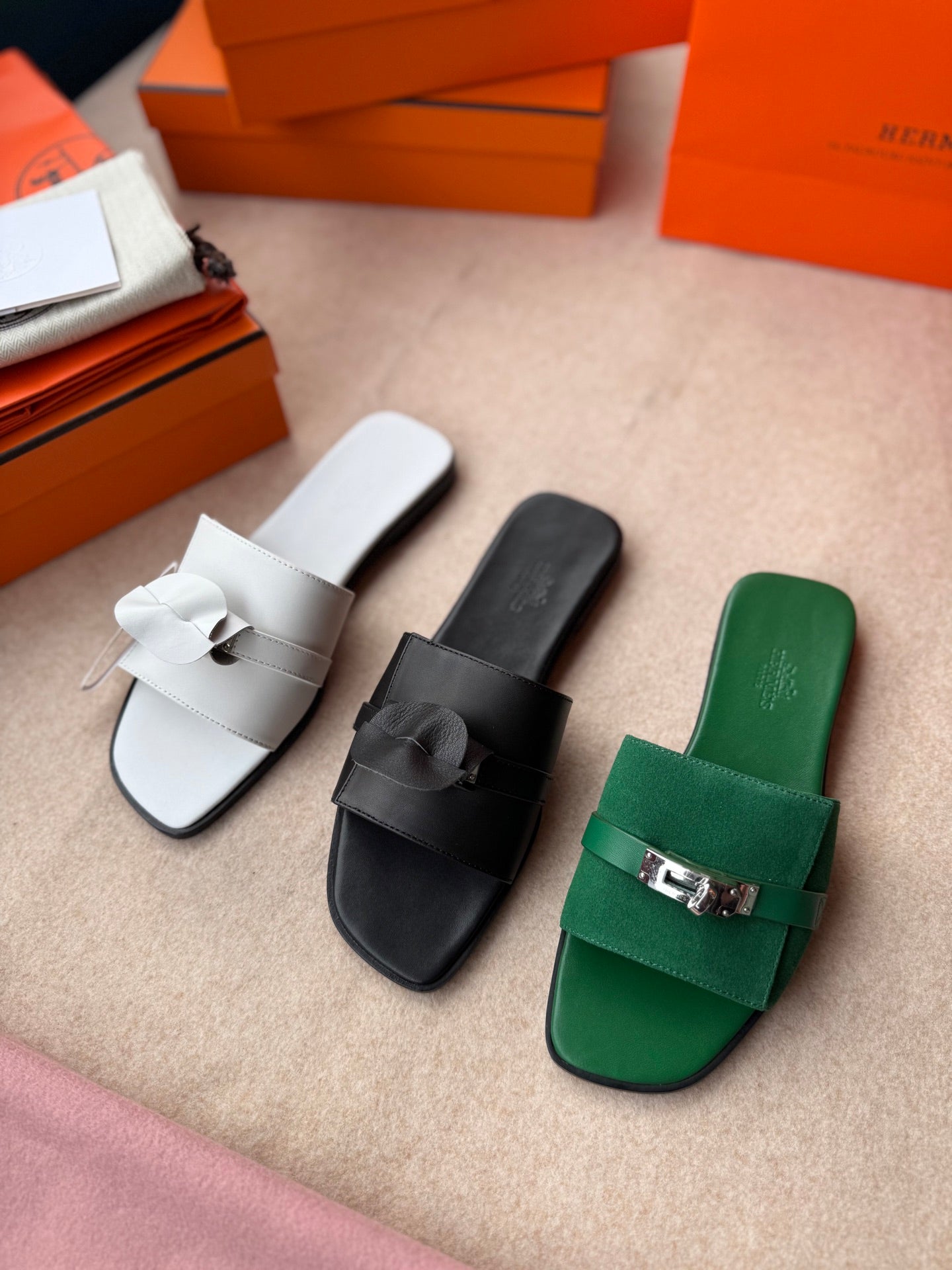 0RAN SANDALS IN EMERALD GREEN CALFSKIN、mysite、Cacoeks