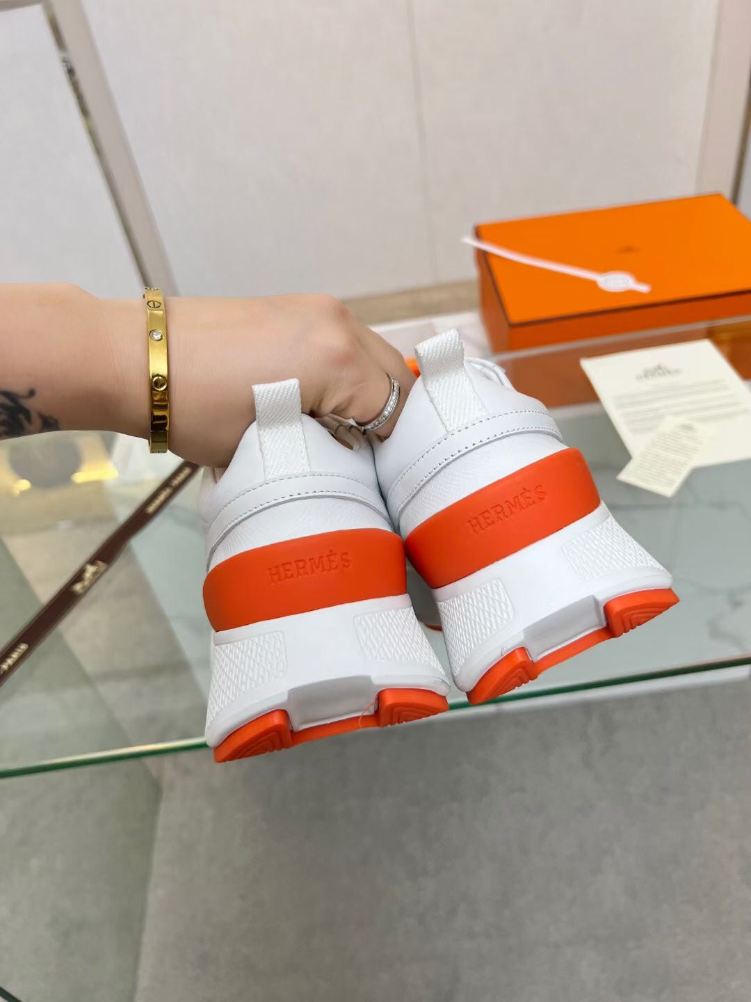 GIGA SNEAKER ORANGE MIX WHITE CALFSKIN、mysite、Cacoeks