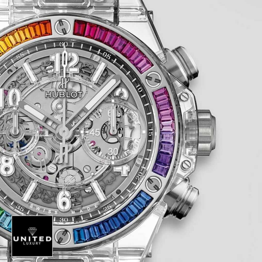 Hublot Rainbow Watch Replica Yeni Proje 8 Hublot Big Bang Rainbow Bezel White Dial Replica white background