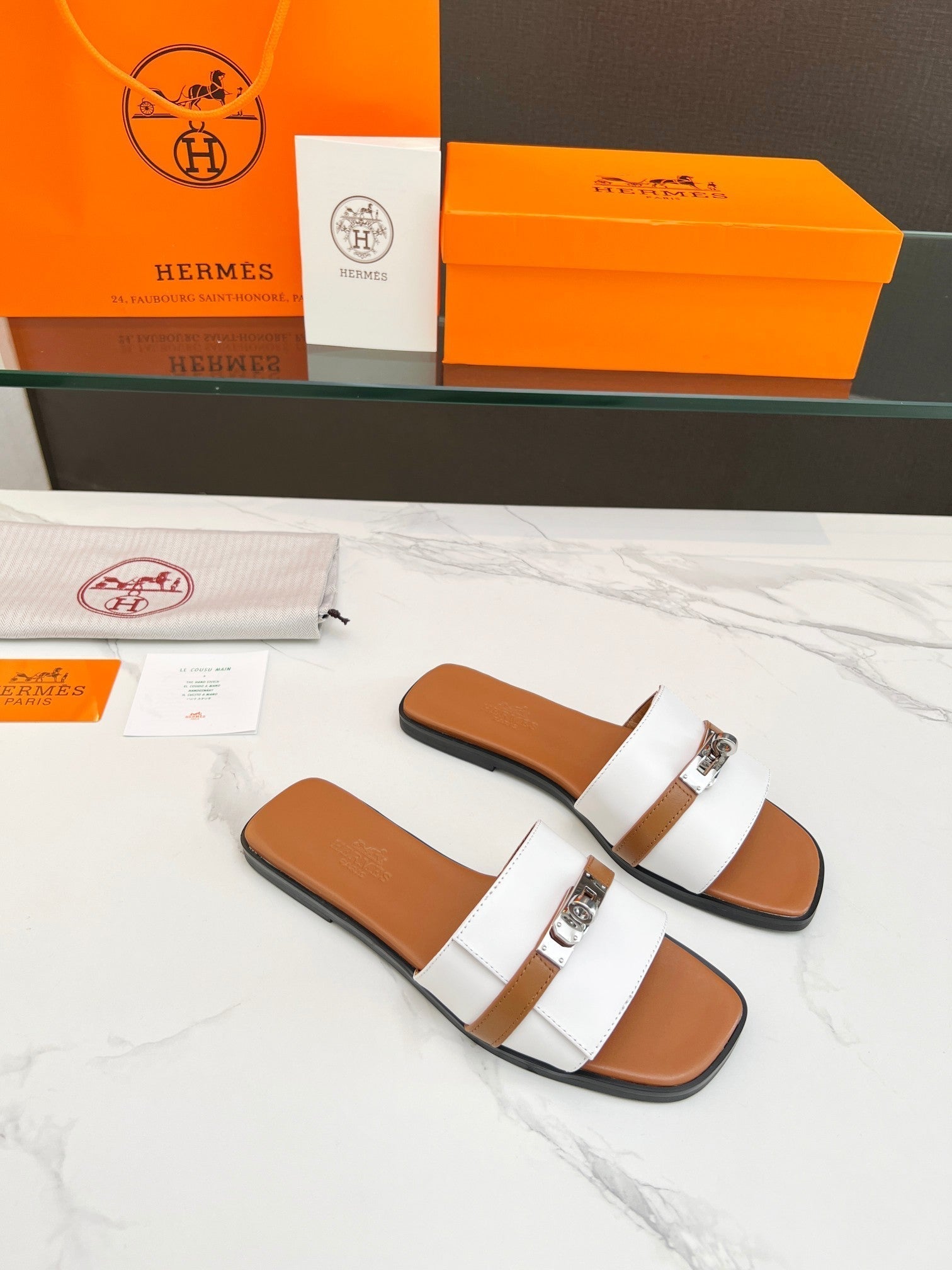 Giulia Sandal White Tan Calfskin、mysite、Cacoeks