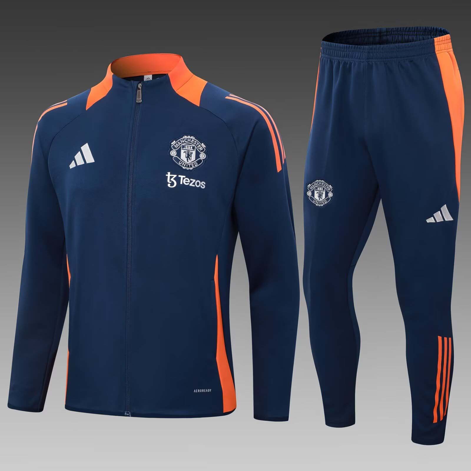 2024/2025 Manchester Long Zipped Jacket Royal Blue Set Football Shirt 1:1 Thai Quality Set:football jersey mysite: unitedjerseyfootball 邓江浪:football