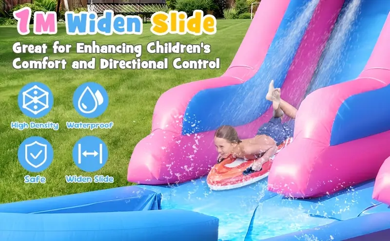 26ft water slide 100 pvc commercial bounce house water slide pool suitable for backyard park or commercial use details 1