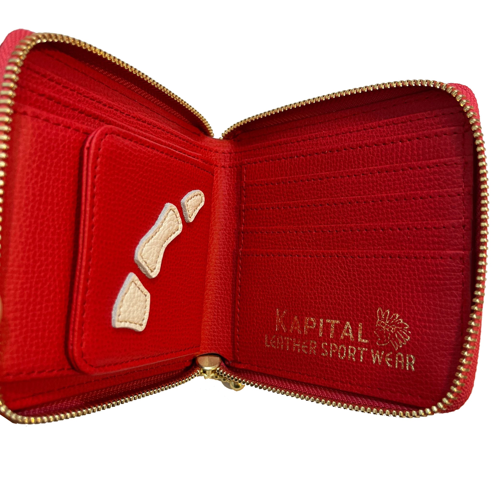 KAPITAL THUMBS UP BONE HAND ZIP WALLET  K2503XG522   Red 