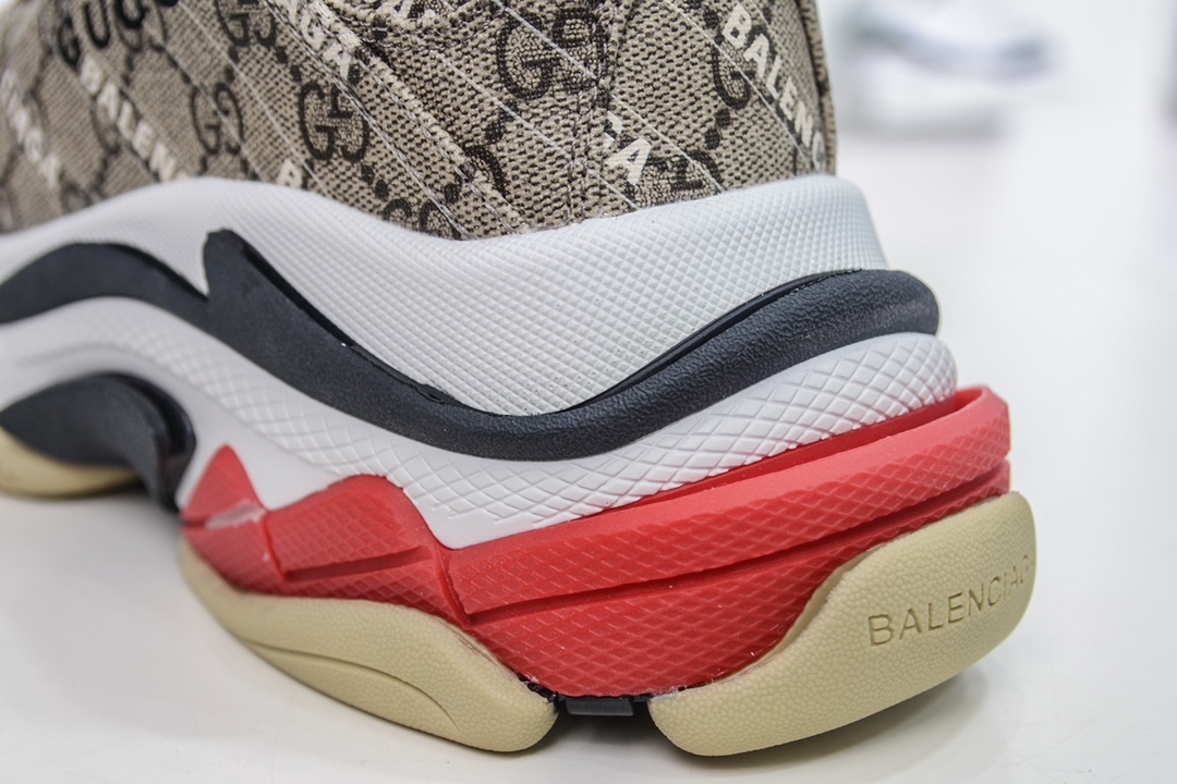 Balenciaga Triple S Sneaker x Gucci in Brown Red、mysite、Cacoeks