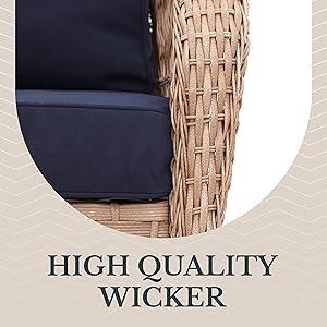 High quality wicker used in Harlie & Stones Outdoor Swivel Rocker Patio Chair set