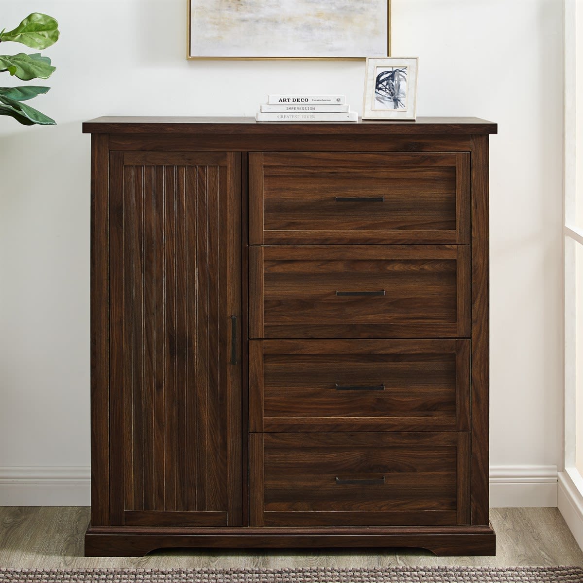 45" 4 Drawer Grooved Wardrobe