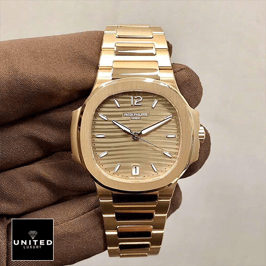 Patek Philippe Nautilus Ladies Rose Replica 2 Patek Philippe 71181R-001 Nautilus Ladies Golden Rose Replica on the and