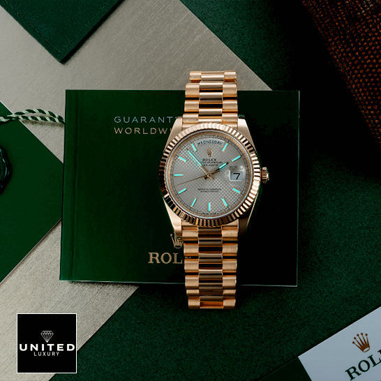 Rolex Day-Date 228238 rReplica Luminous Dial & Guarantee Card
