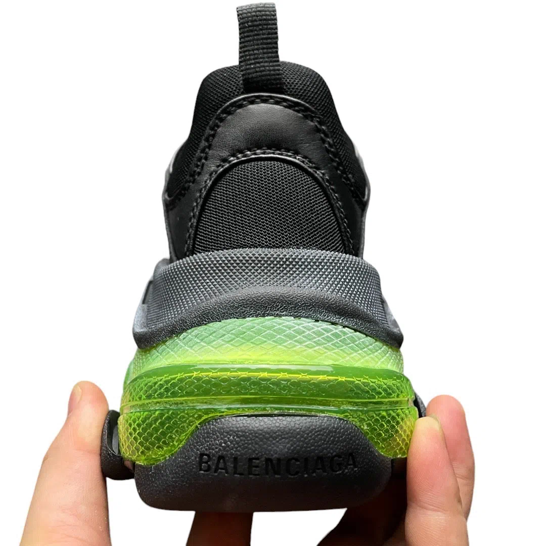 Balenciaga Triple S Sneaker in Black Yellow Fluo、mysite、Cacoeks