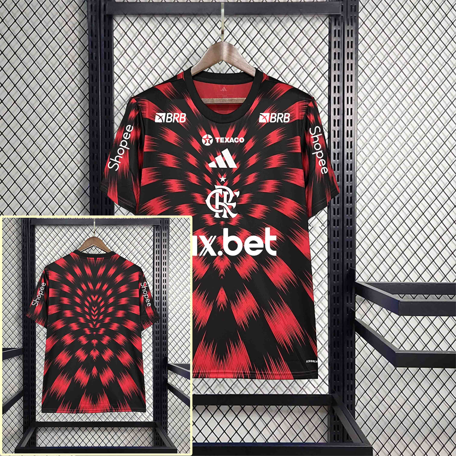 foot-Flamengo 25-26 Pre-Match Jersey with Sponsors - Fans Version