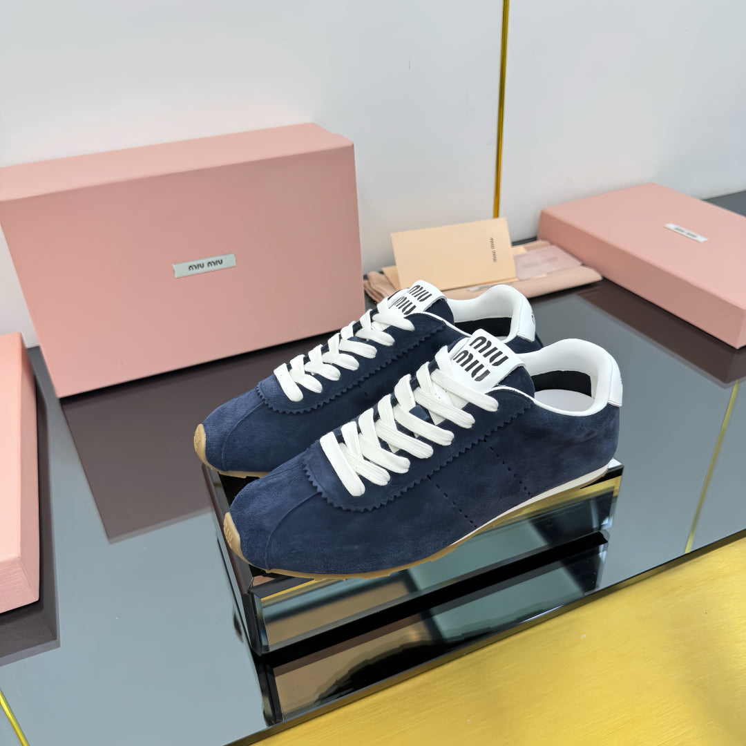 PLUME NAPPA SNEAKERS IN NAVY BLUE SUEDE、mysite、Cacoeks