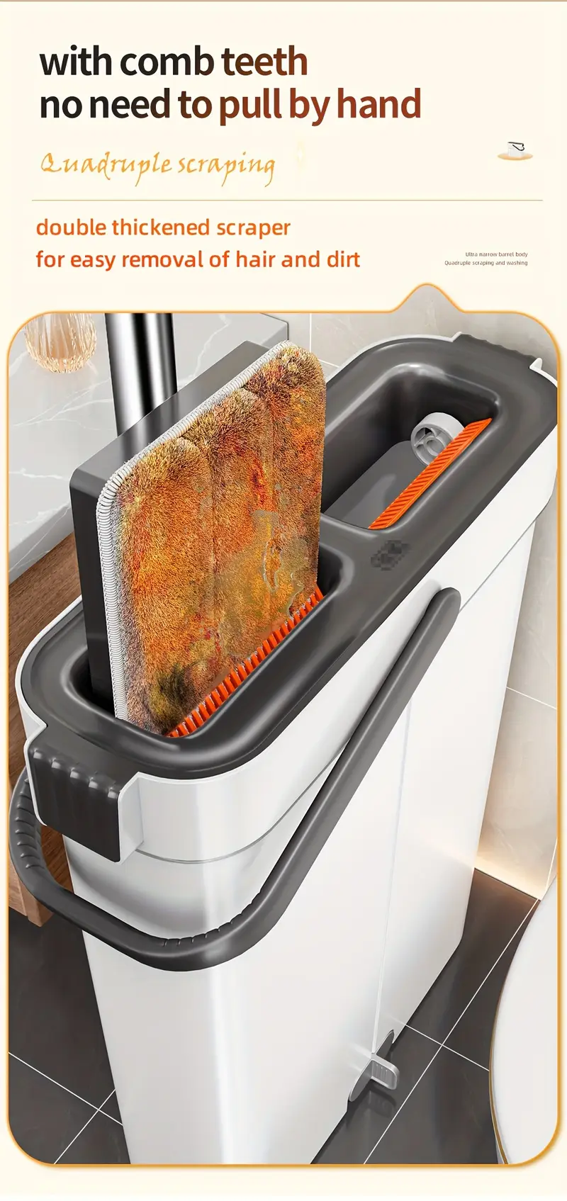 home relaxation   2024   hands free mop easy   flat mop with dual chamber bucket   4 reusable pads for effortless cleaning of hardwood tile laminate floors in bedroom bathroom   room mops for floor cleaning details 1